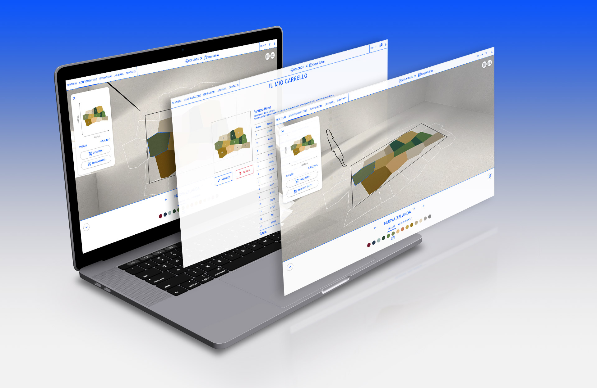 Configuratore 3d di tappeti Sentieri